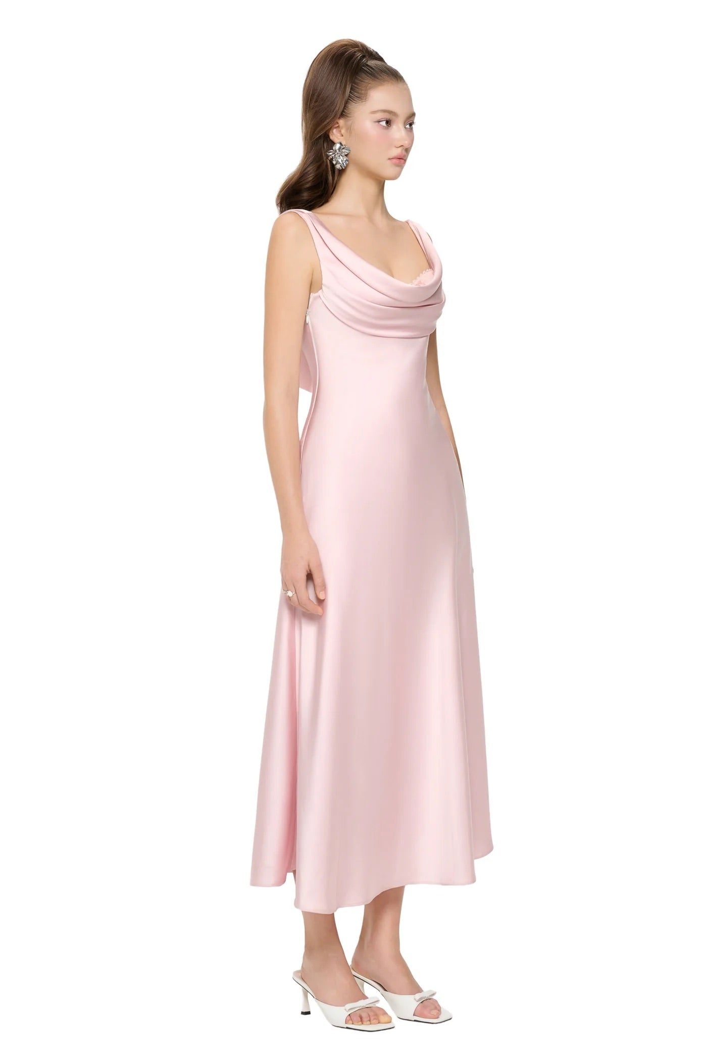 JUBIN Blue Elegant Midi Dress
