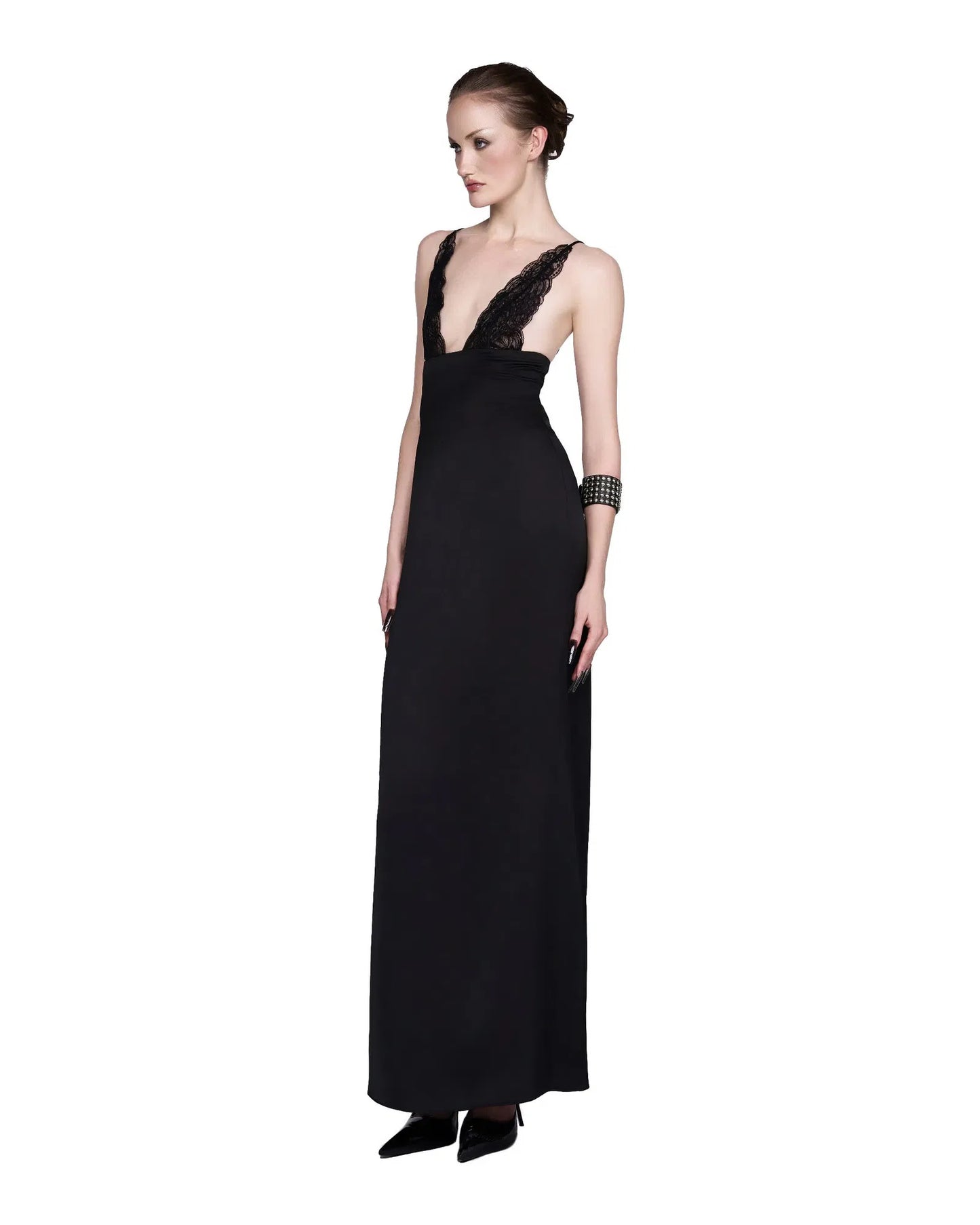 LSOUL BLACK& NUDE GAGA MAXI DRESS