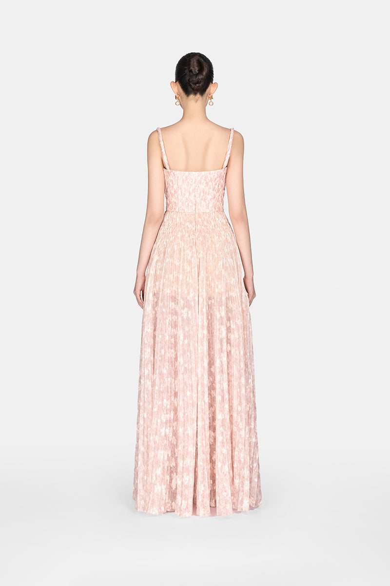 MONTSAND Pink Pleated Maxi Dress