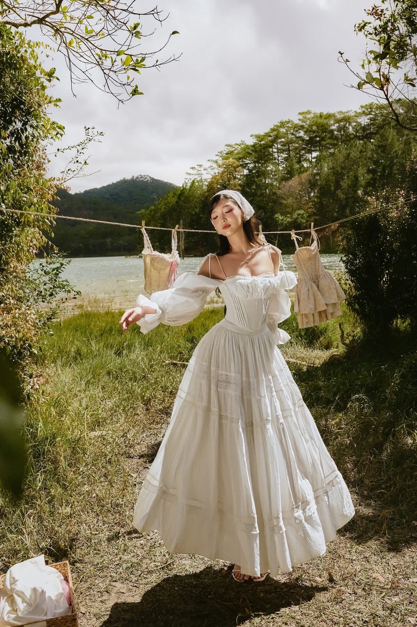 SISSY NATION Sweet Elegant Fairycore White Layla Top & Skirt