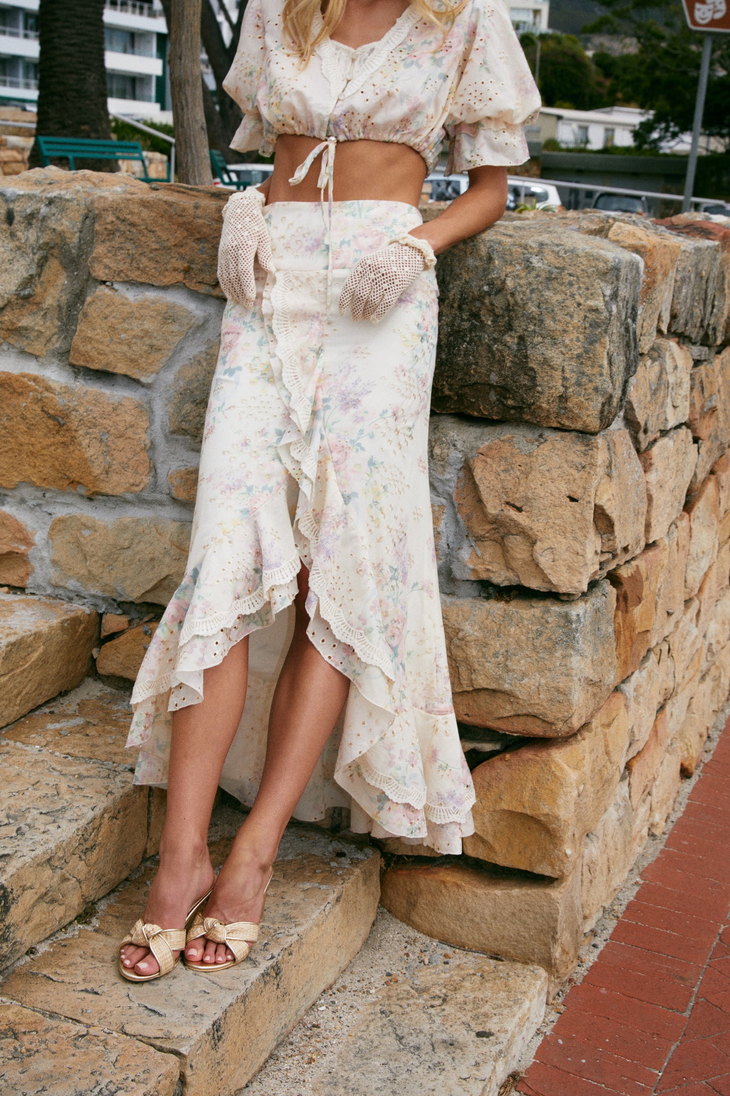 MIN PURA Floral Vacation Sweet Azania Top & Skirt Set