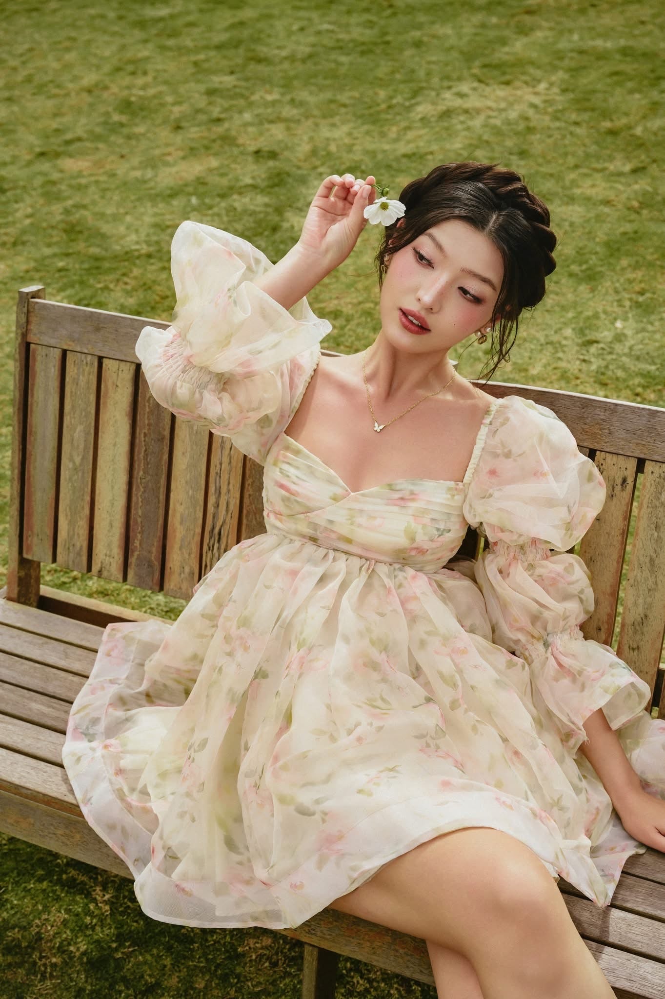 SISSY NATION Sweet Elegant Fairycore Yellow Rapunzel BabydollMini Dress