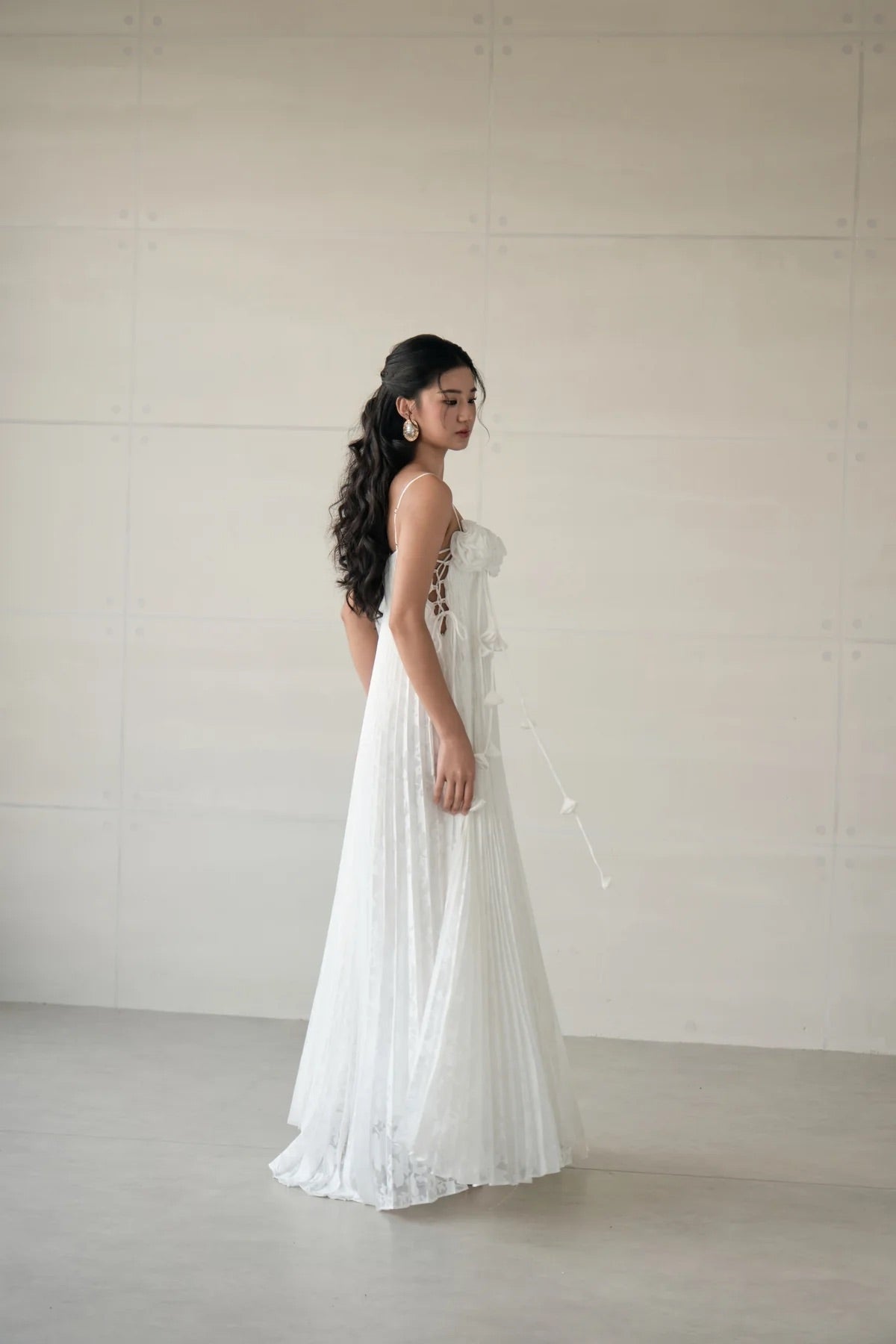 DELICIAE White Floral Maxi Dress