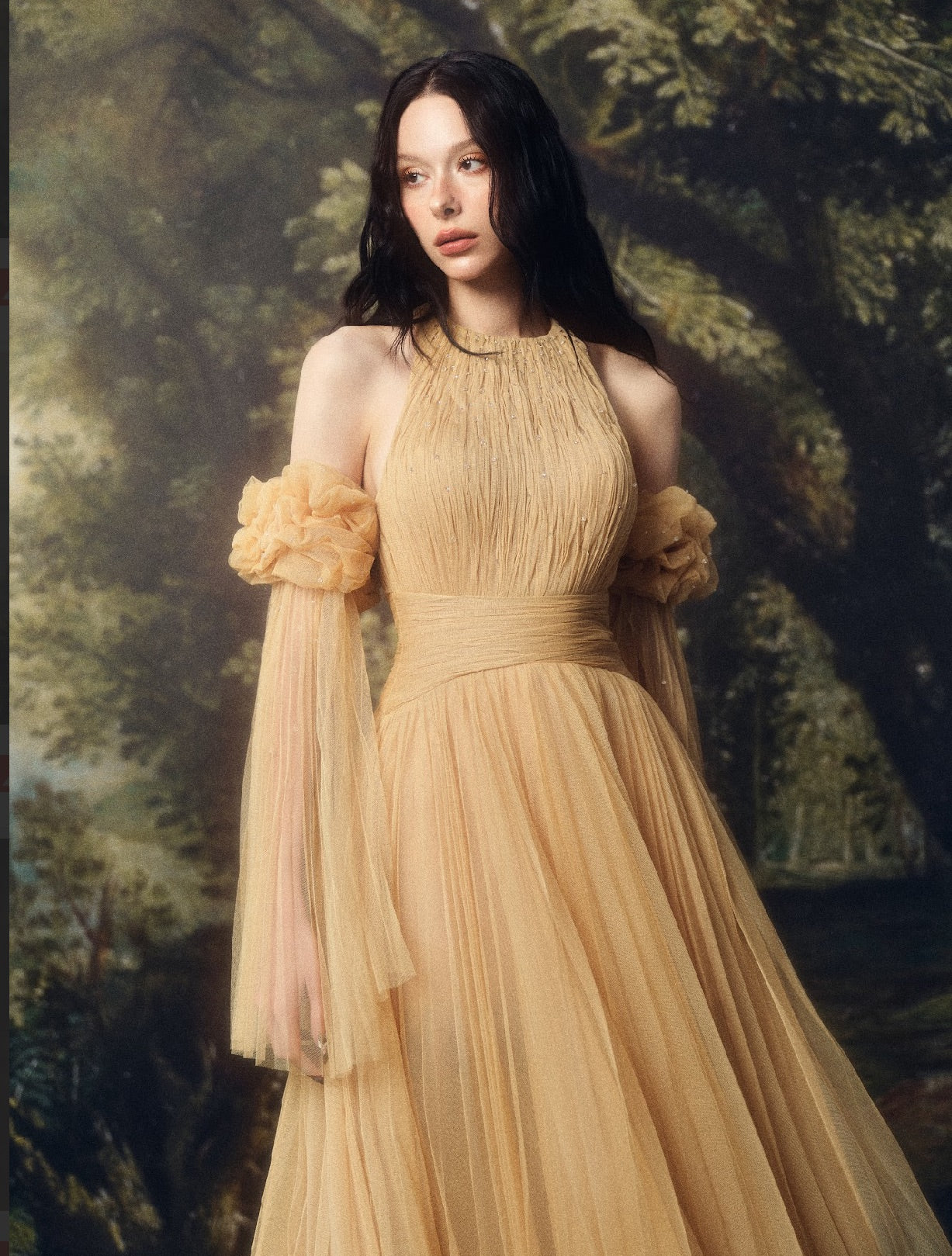 LINHPHUNG Yellow Pleated Heliora Maxi Dress