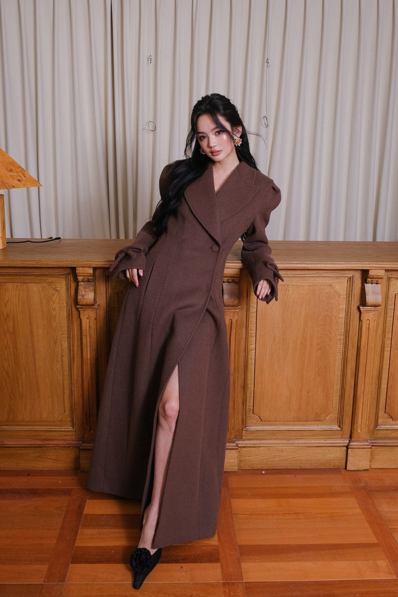 Maison Wester Brown Wool Coat