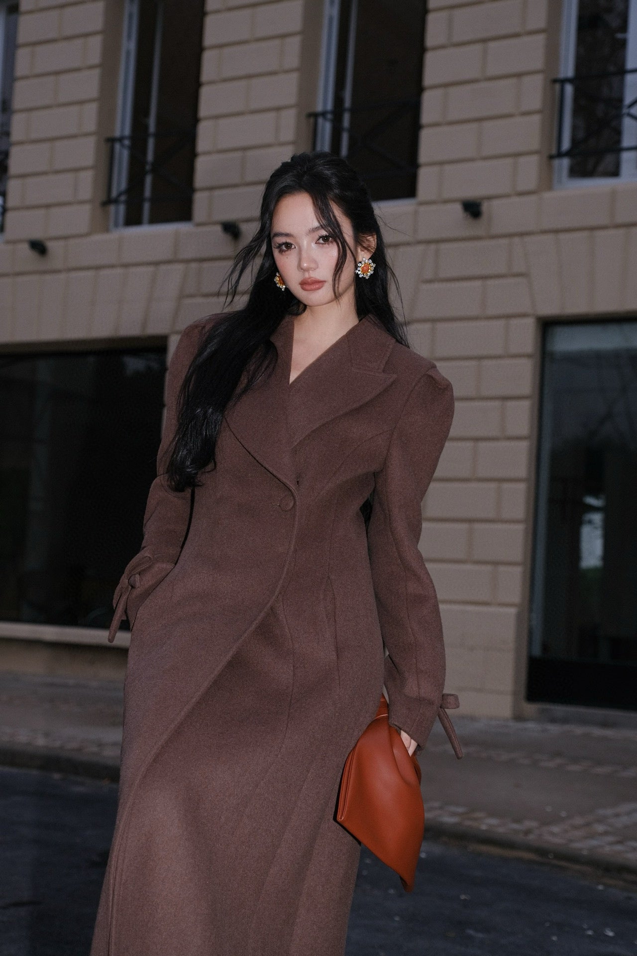 Maison Wester Brown Wool Coat