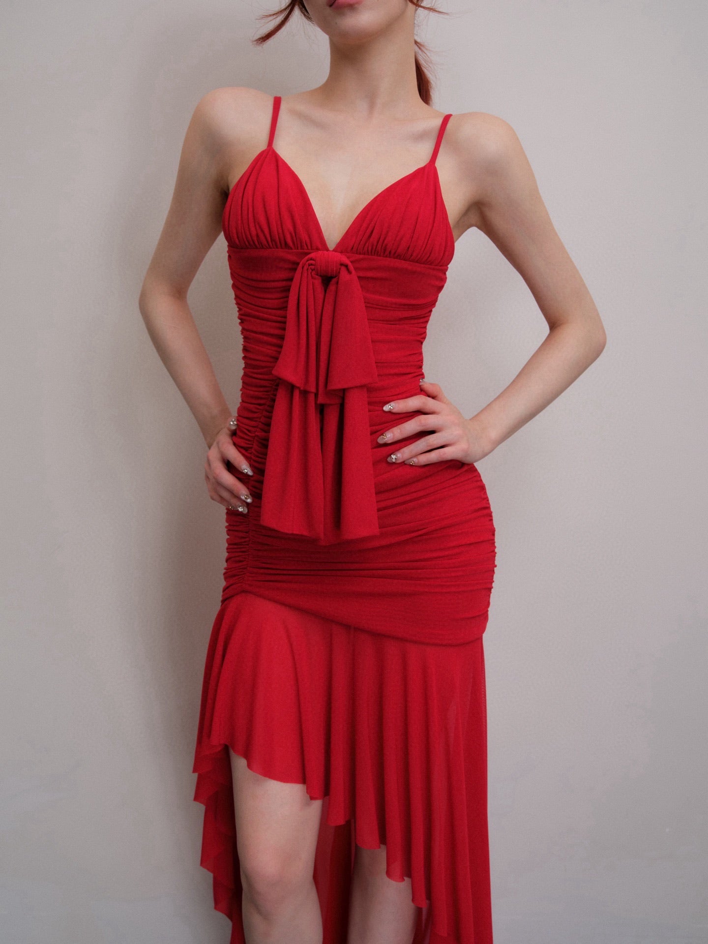 MASION WESTER V-neck Midi Dress