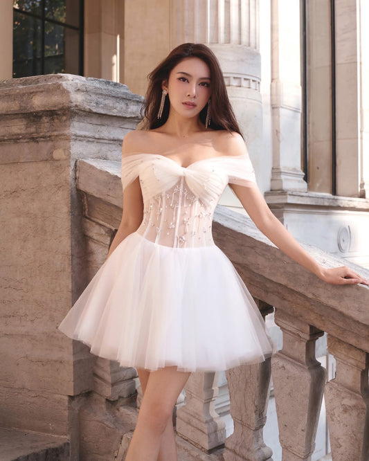 LOVELYN White Sweet Vacation Clara Mini Dress