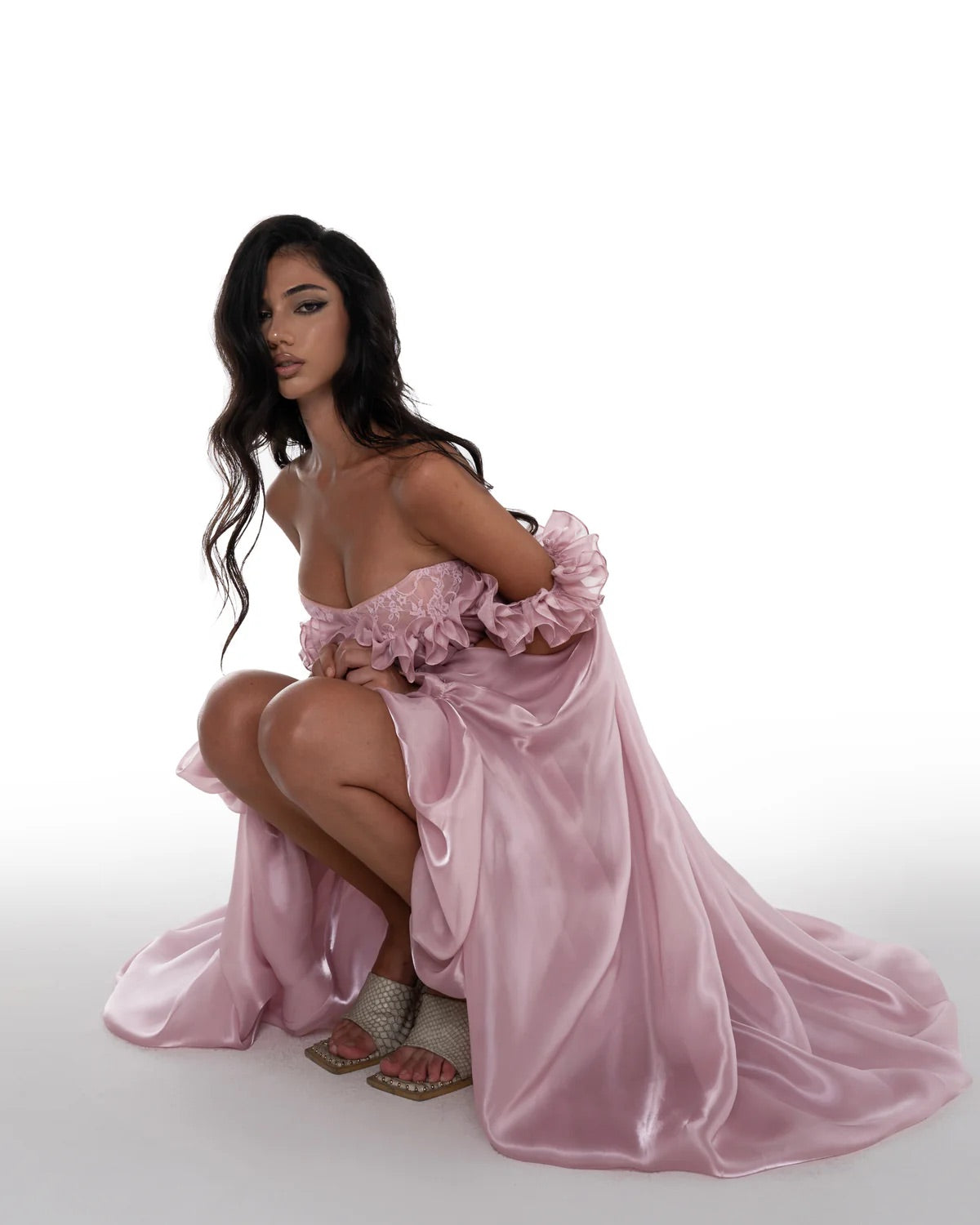 HUELLEY ROSE Pink Lly Maxi Dress