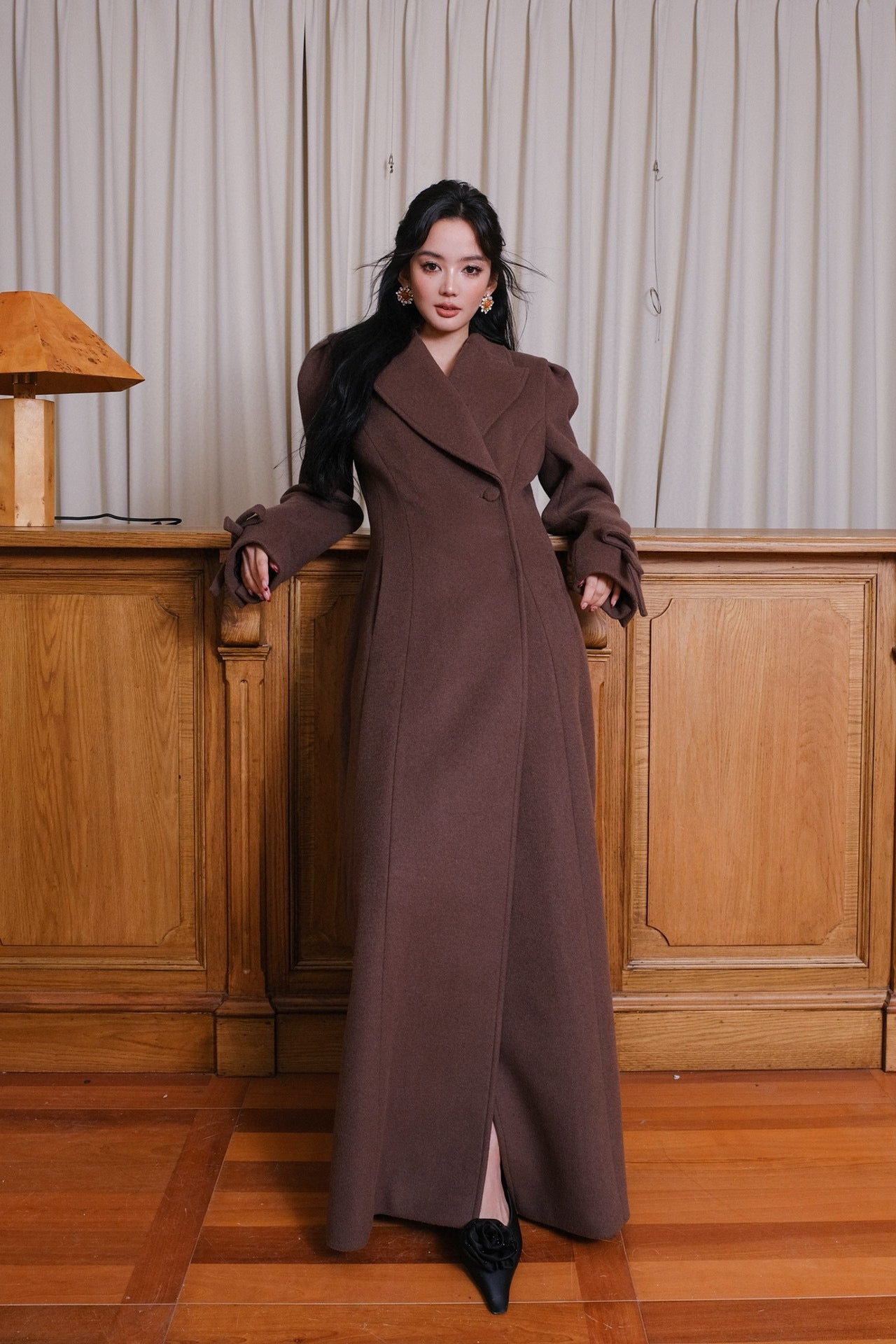 Maison Wester Brown Wool Coat