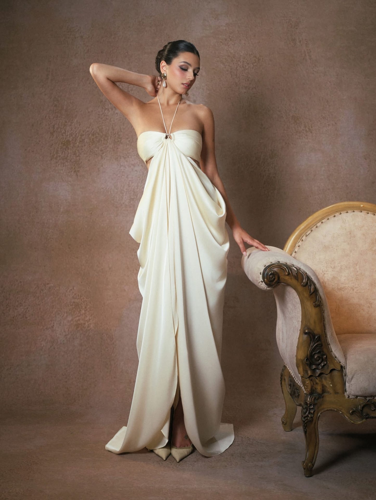 KISSERINE ATELIER Elegant Fairycore White Isabella Maxi Dress