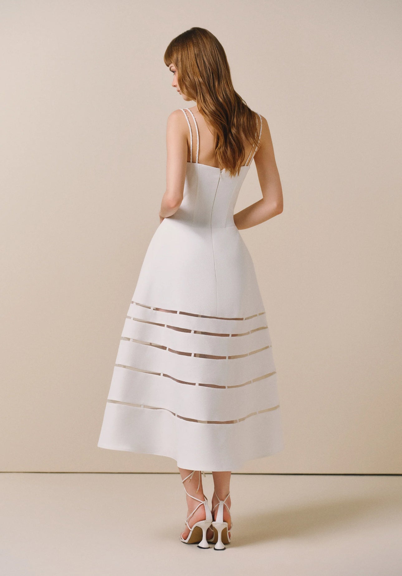 CICI WHITE PANEY Midi Dress