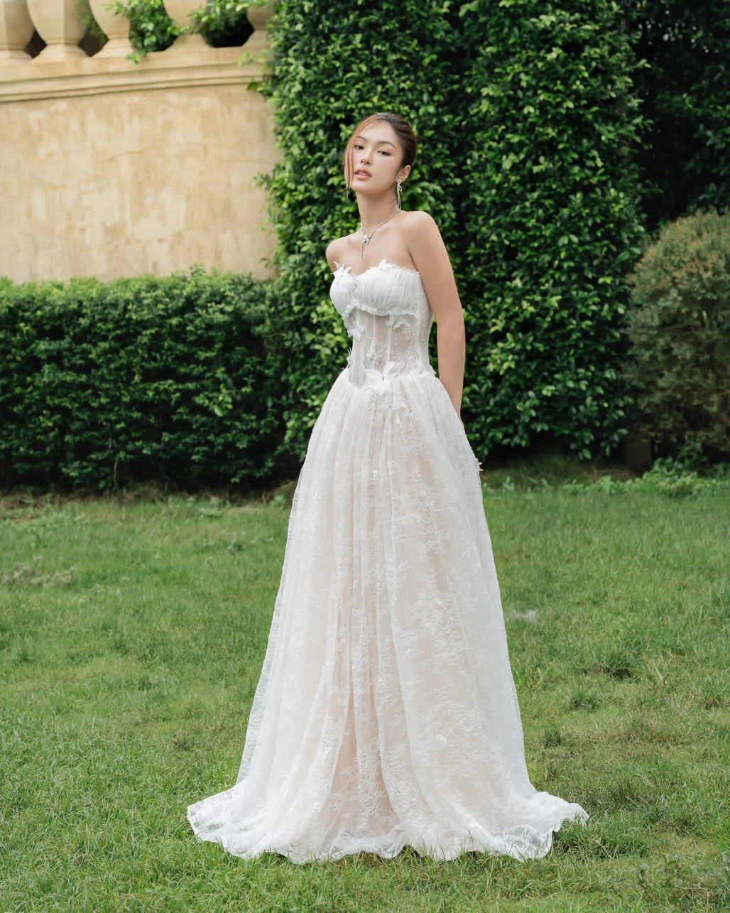 LANE CI White Maxi Dress