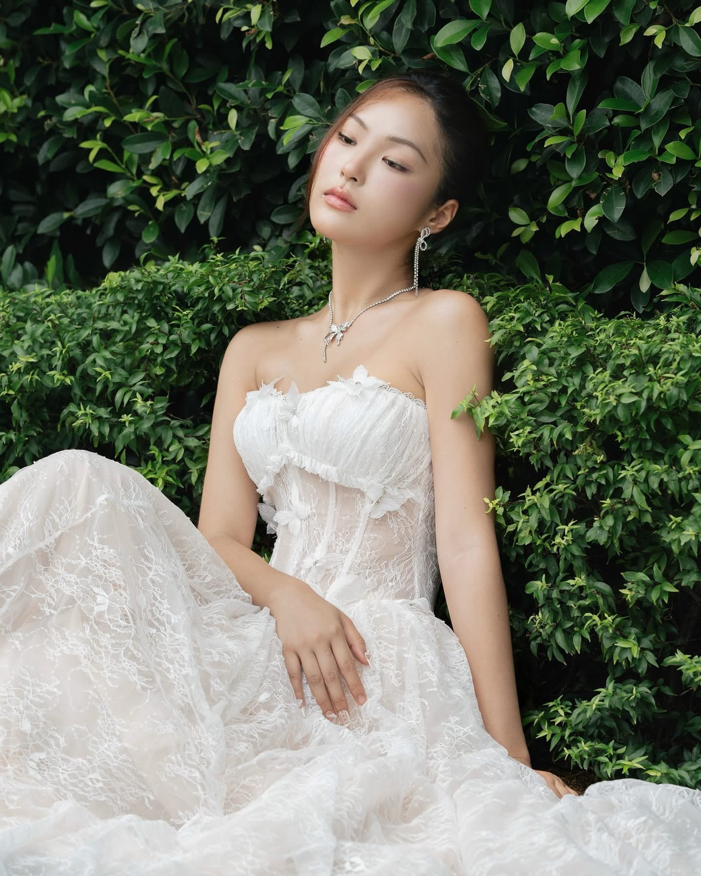 LANE CI White Maxi Dress