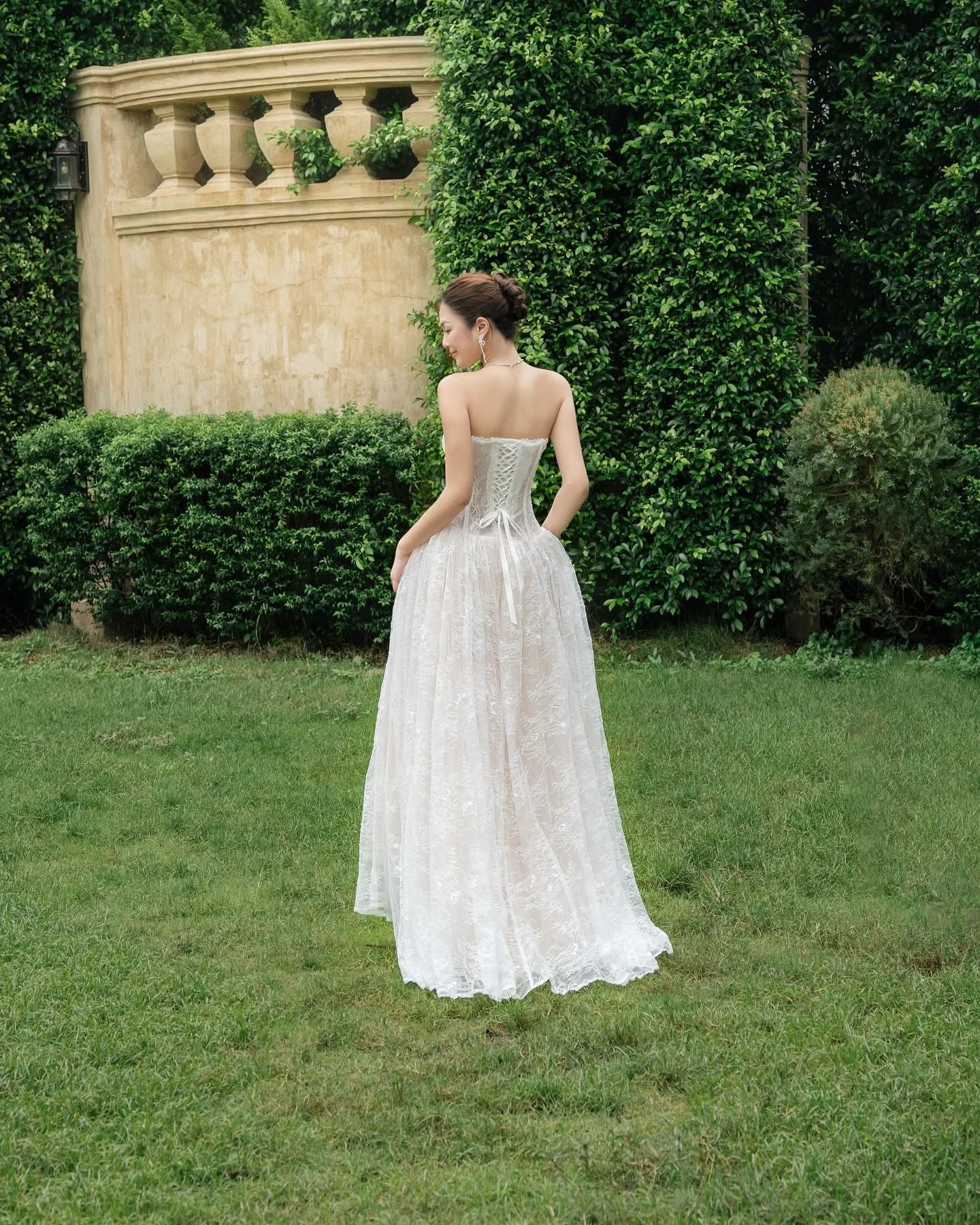 LANE CI White Maxi Dress