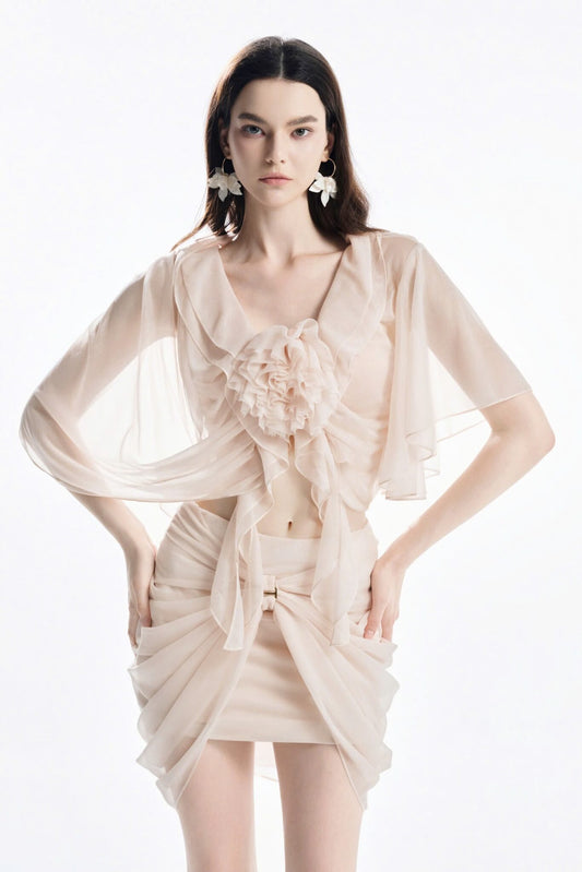 MUSTHAVE Nude Top & Mini skirt