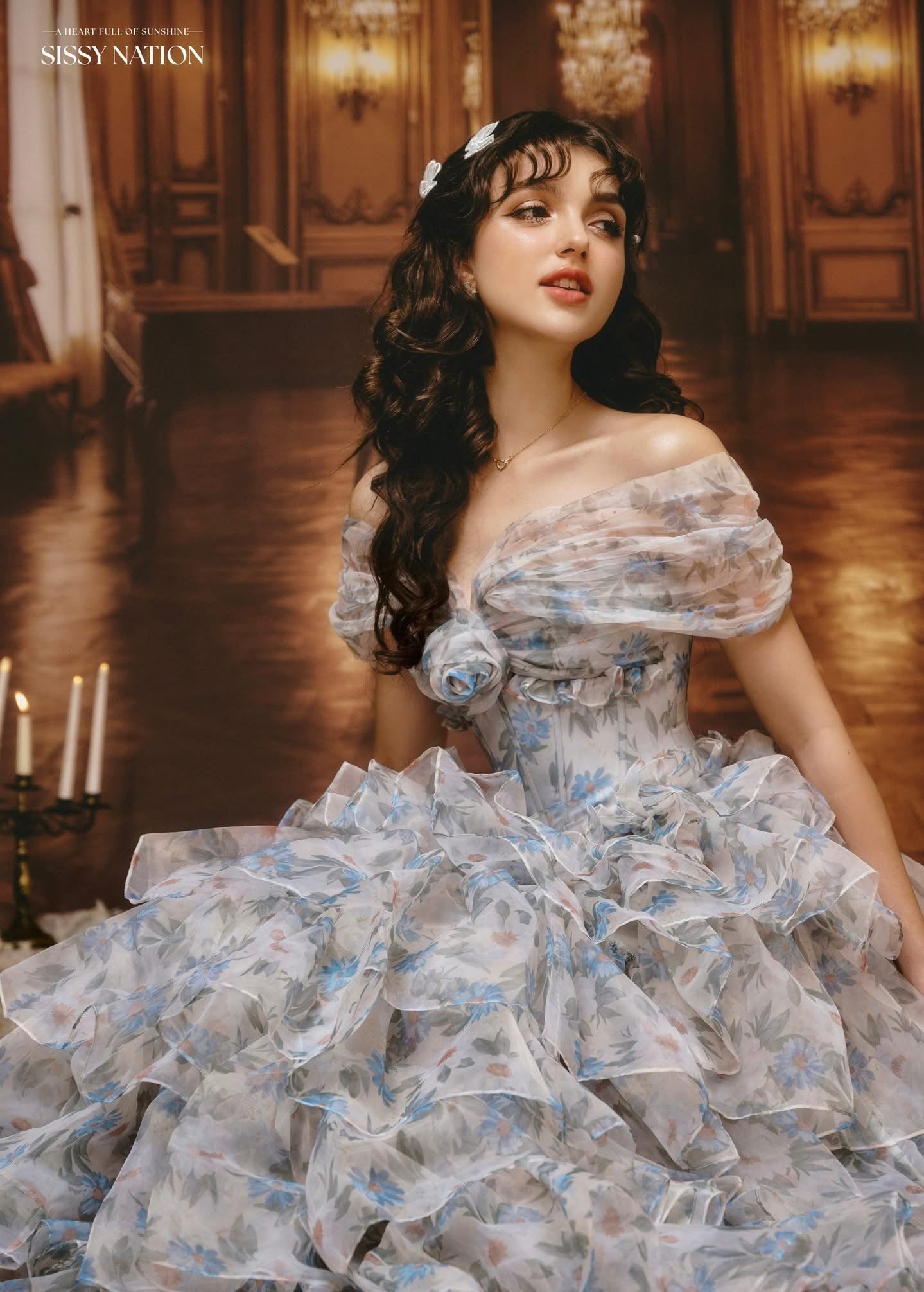 Sissy Nation Blue Think Of Me Floral Maxi Dress