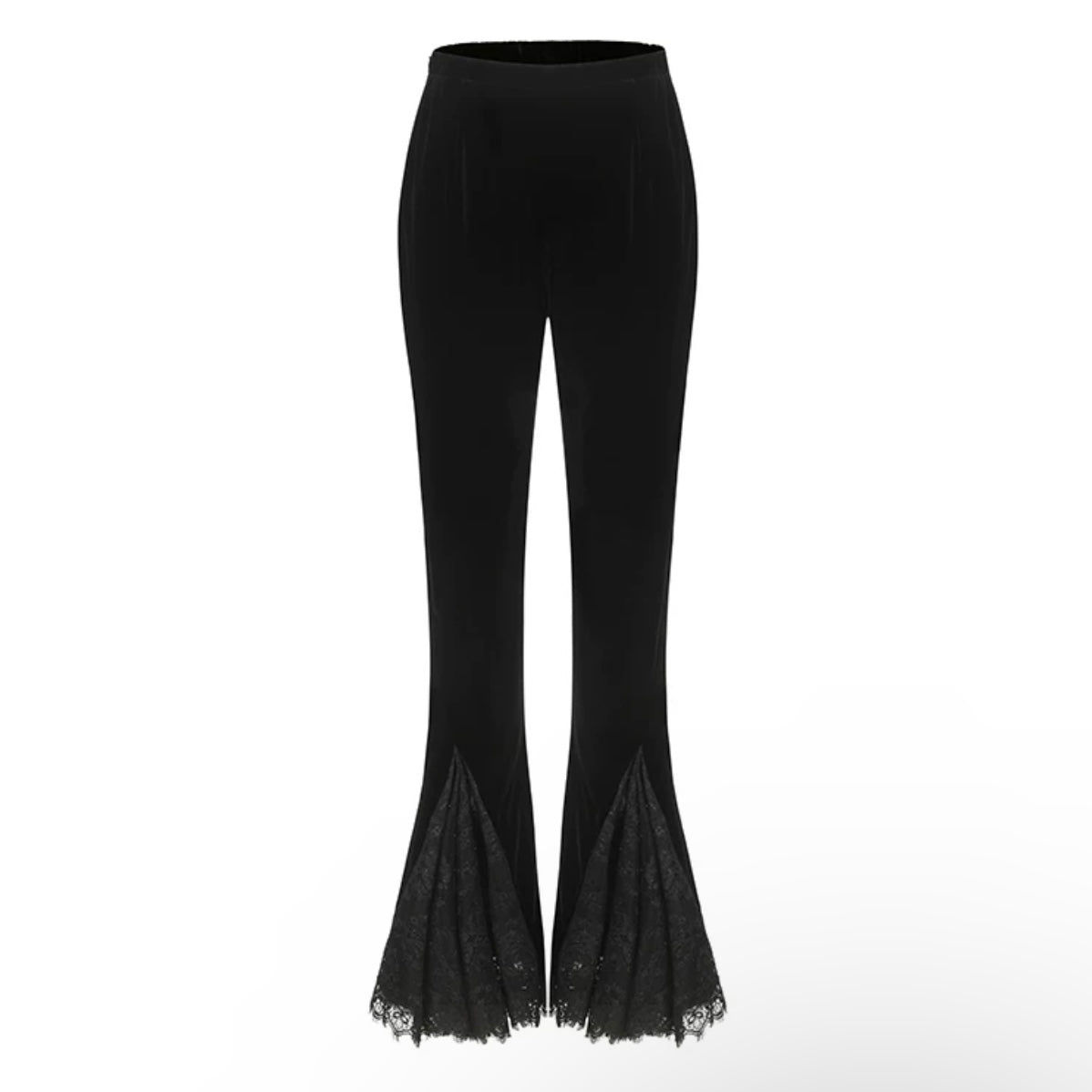 Nana Jacqueline Pink｜Black｜White Square Neck Top & Black Velvet Lace Pants