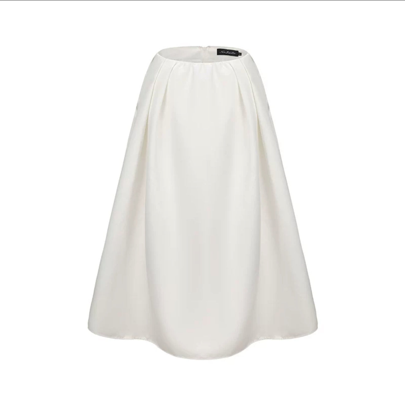 Nana Jacqueline Black Satin Top White Midi Skirt