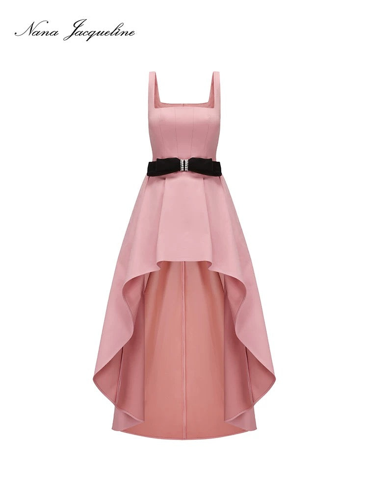 Nana Jacqueline Pink Bow Halter Midi Dress