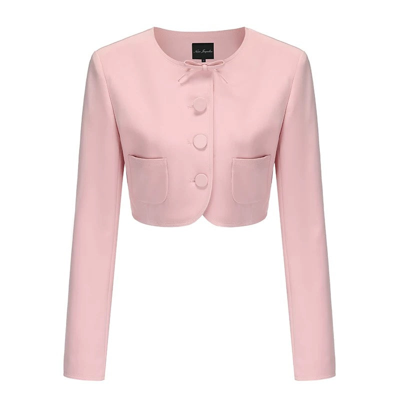 Nana Jacqueline Pink Bow Jacket Mini Skirts