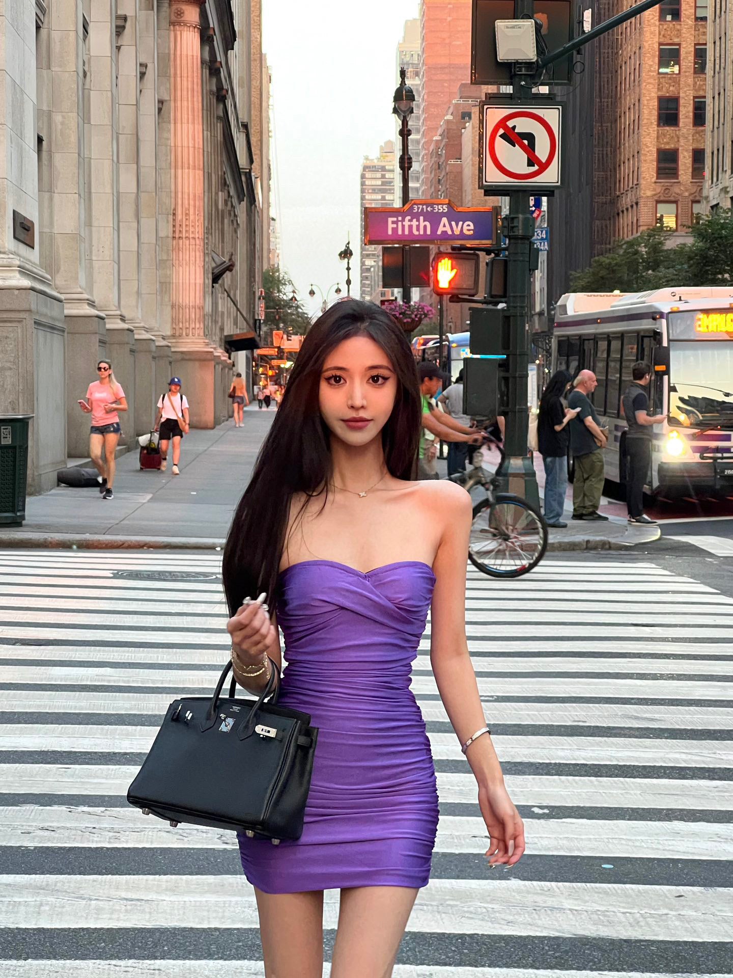 TAGLIONI purple sheath mini dress